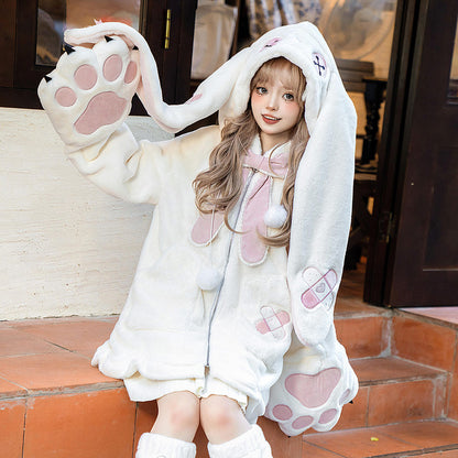 Winter Warm Fluffy Bunny Plush Coat SE23825