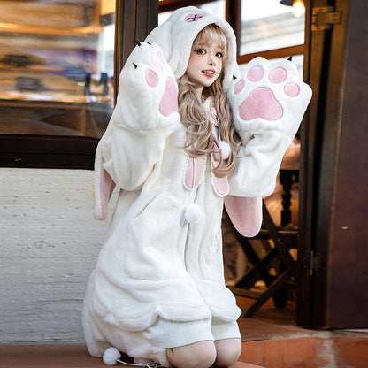 Winter Warm Fluffy Bunny Plush Coat SE23825