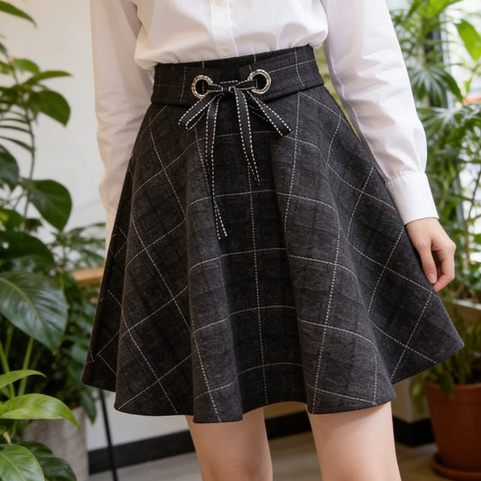 Woolen Plaid Skirt SE23923