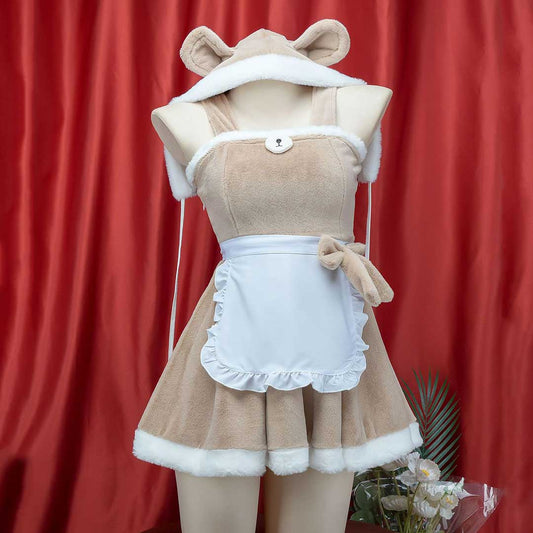 Plush Bow Bear Maid Dress SE23056