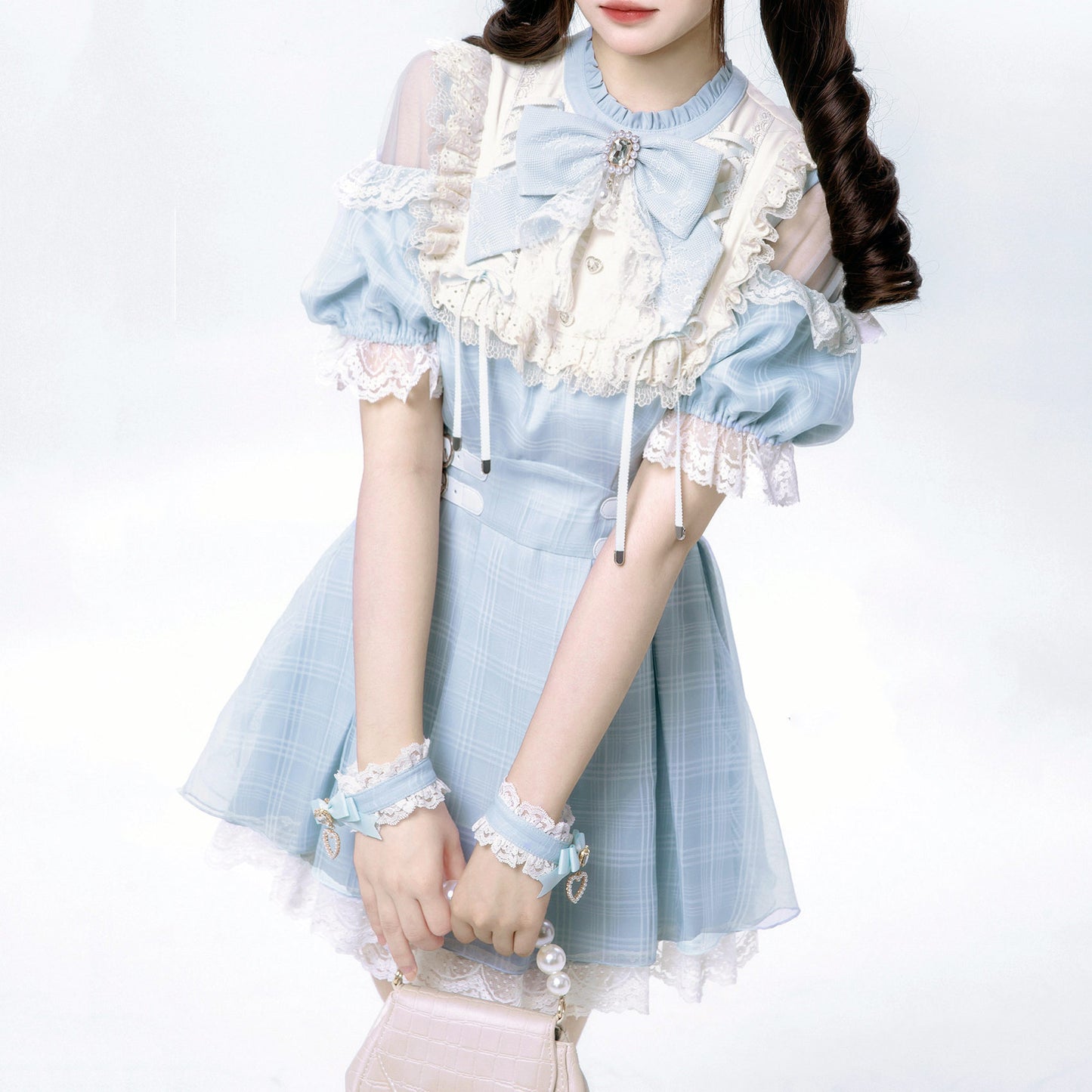 Japanese Style Lace Plaid Dress SE23973