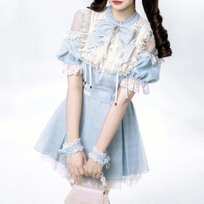 Japanese Style Lace Plaid Dress SE23973