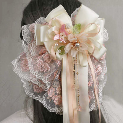 Flower Bow Hair Pin SE23046