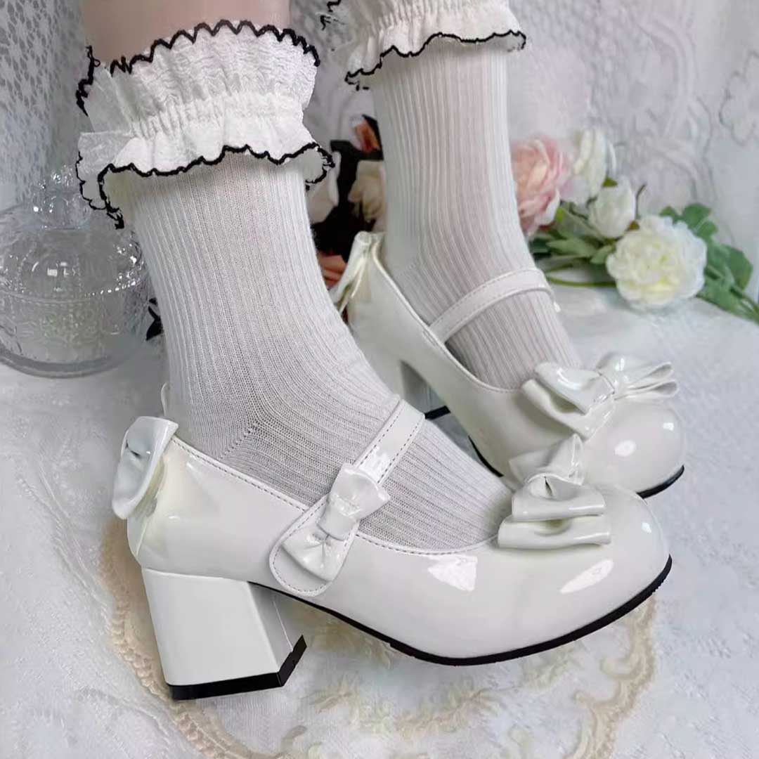 Lolita Bow Pu Shoes SE23048