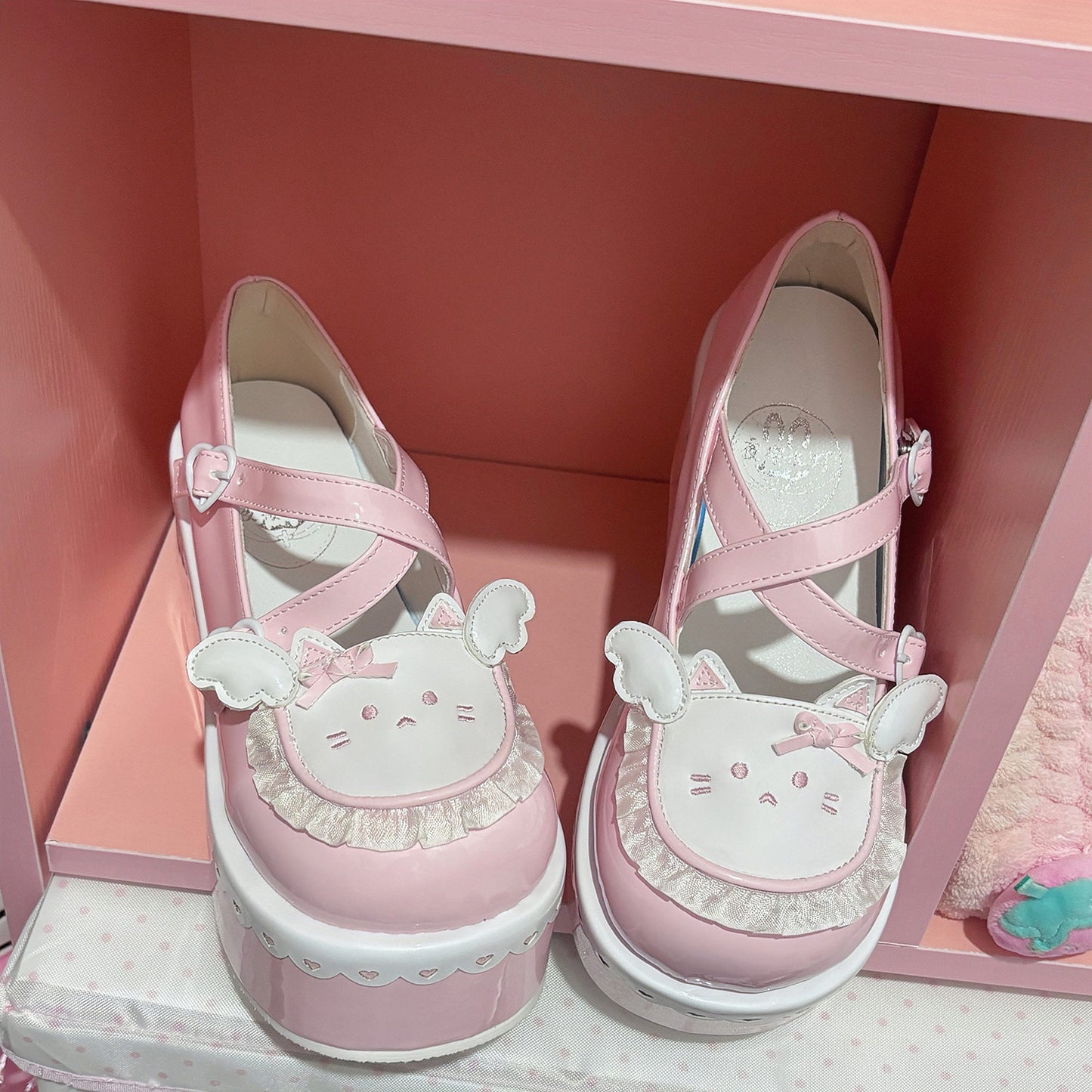 Kawaii Cat Design Platform Wedge Shoes SE23977