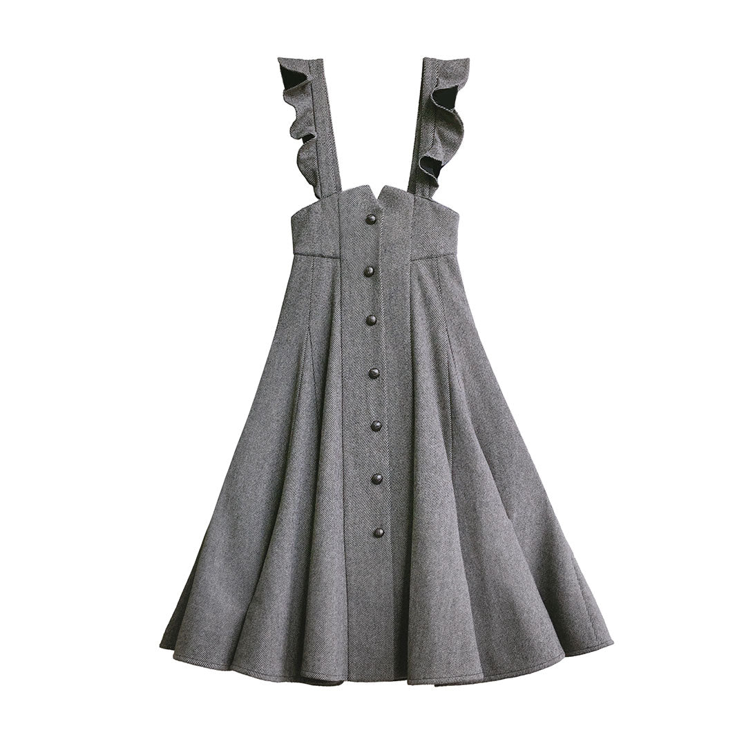 Retro Woolen Skirt Bow Blouse Set SE23082