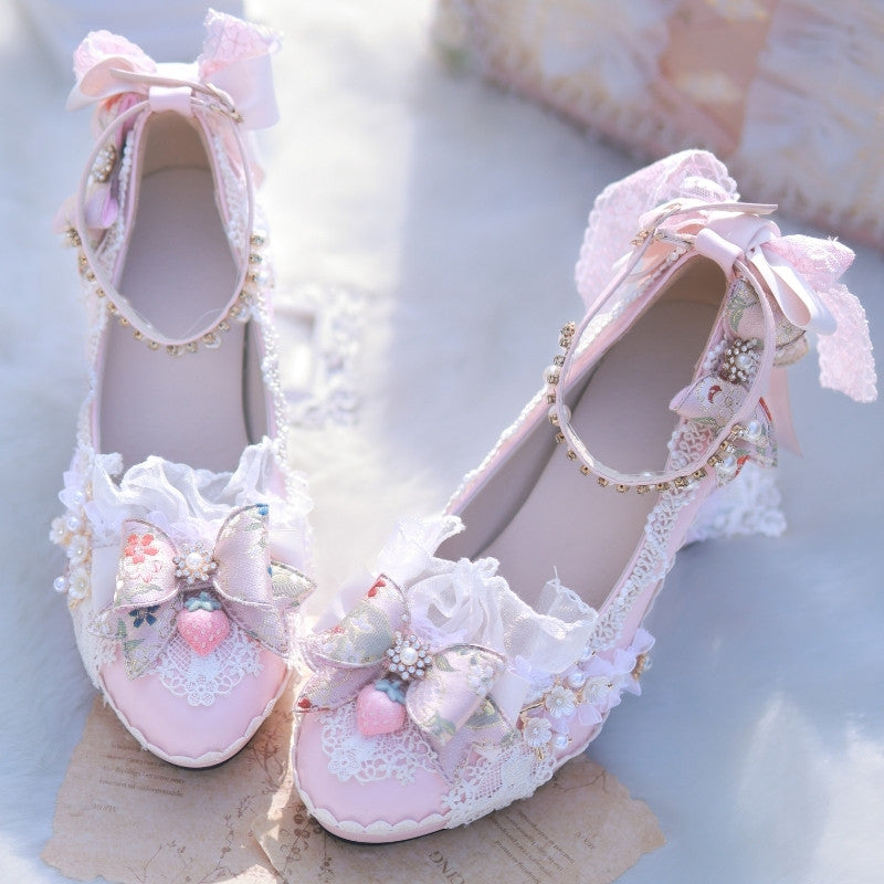 Pink Strawberry Lolita Tea Party Heels SE23957