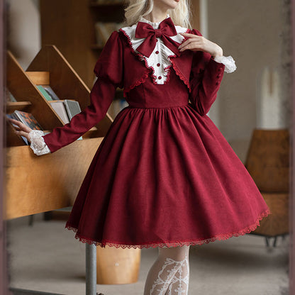 Bow Red Flower Dress SE23144