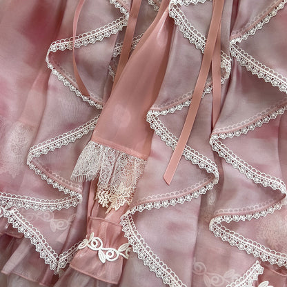Lace Floral Bow Pastel Dress SE23105