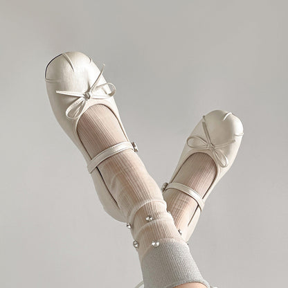 Mary Jane Strap Shoe Flats with Bow SE23970