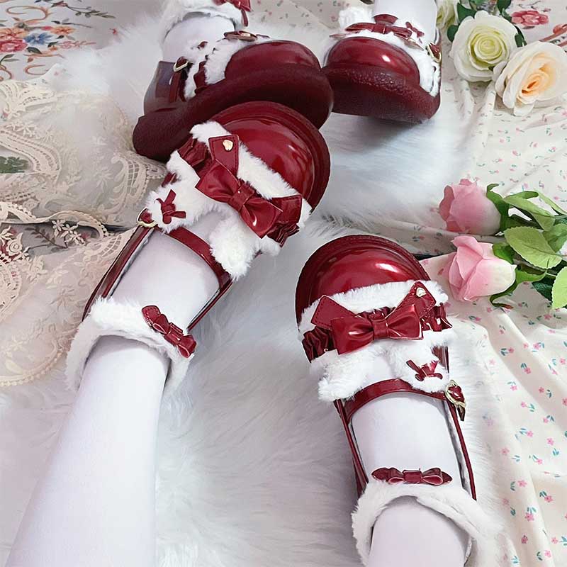 Cute Rabbit Bow Warm Shoes SE23043