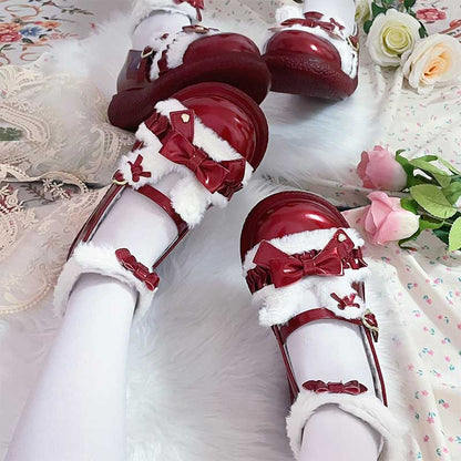 Cute Rabbit Bow Warm Shoes SE23043