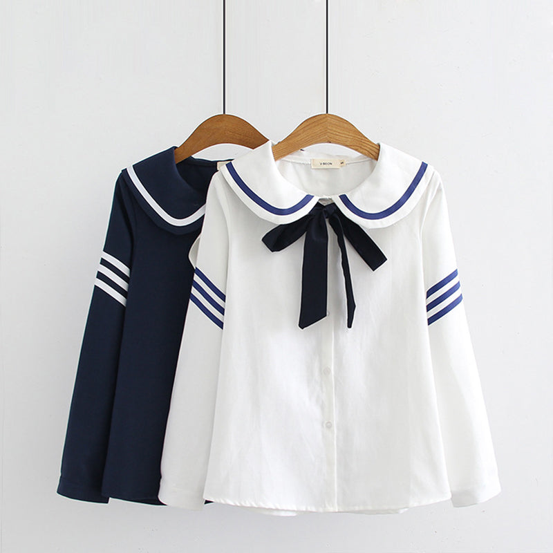 Cute Cat Stripe Sailor Shirt SE20075
