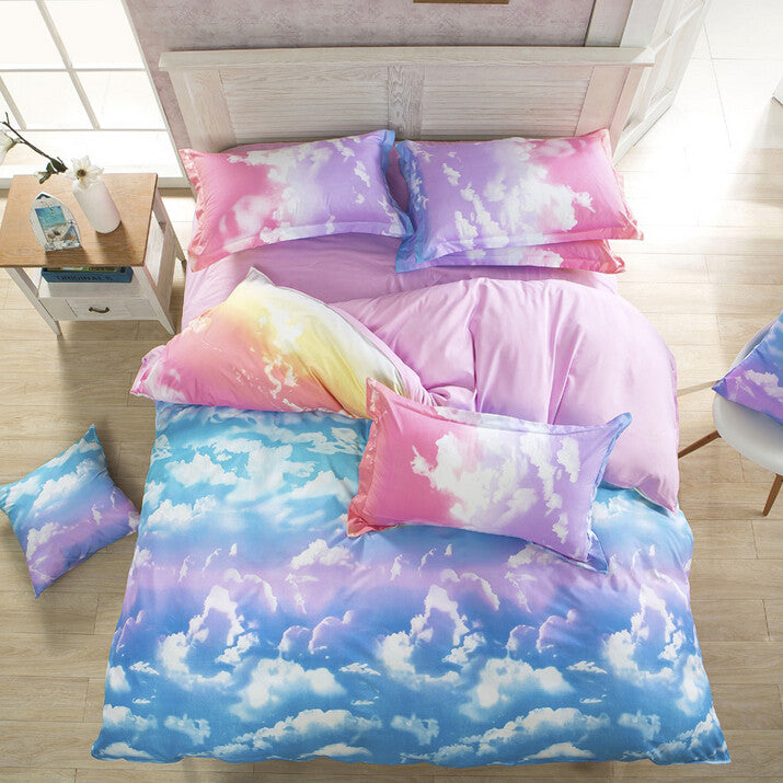 Cute harajuku galaxy sheet bedding bed 4 pieces
