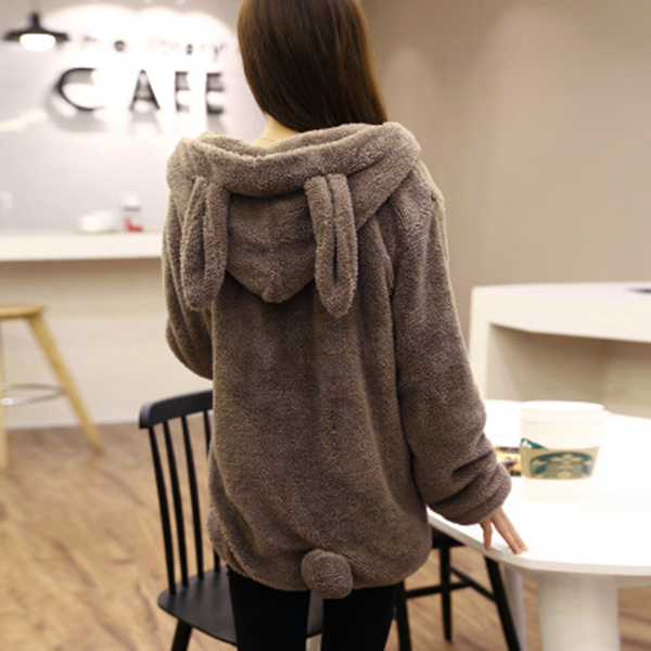 Cute Cartoon Hooded Plush Coat SE5257
