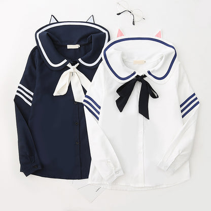 Cute Cat Stripe Sailor Shirt SE20075
