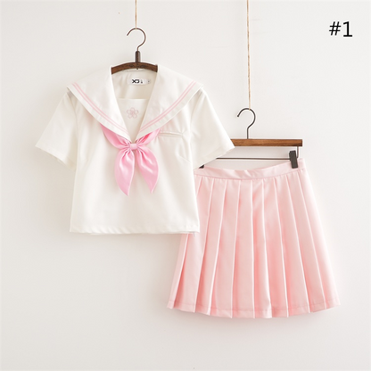 Pink JK Uniform Students Skirts Set SE11254