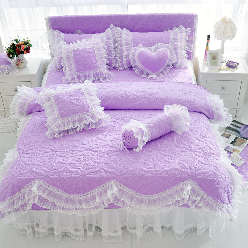 4 Piece Lace Flower Bed Sheet Set SE22394