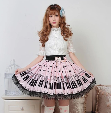 Cute sweet lolita pleated lace skirts
