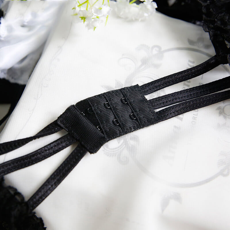 Black Lace Uniform Lingerie Set SE11375