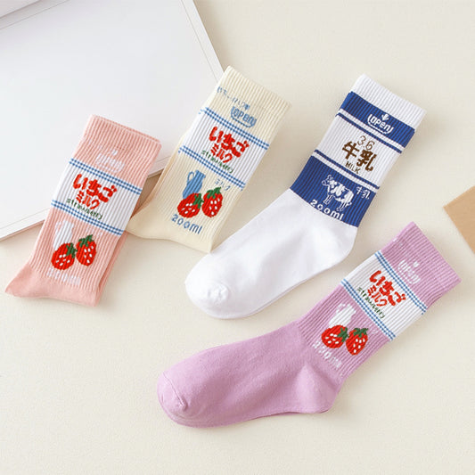 Cute Strawberry Milk Socks SE20036