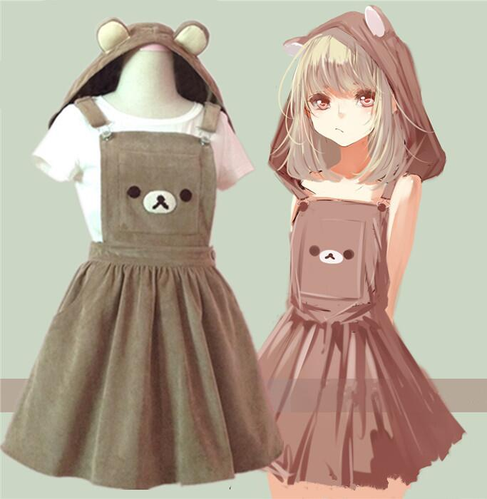  Cutie,Rilakkuma,Overall,Dress,skirt, 