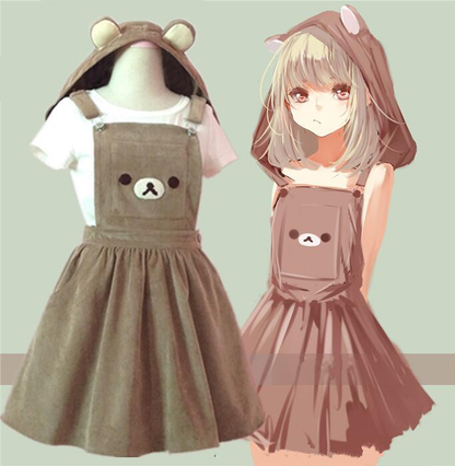  Cutie,Rilakkuma,Overall,Dress,skirt, 