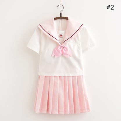 Pink JK Uniform Students Skirts Set SE11254