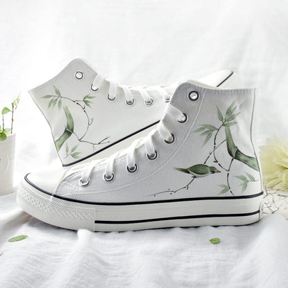 Bamboo Bird Hand Painted Shoes SE21554