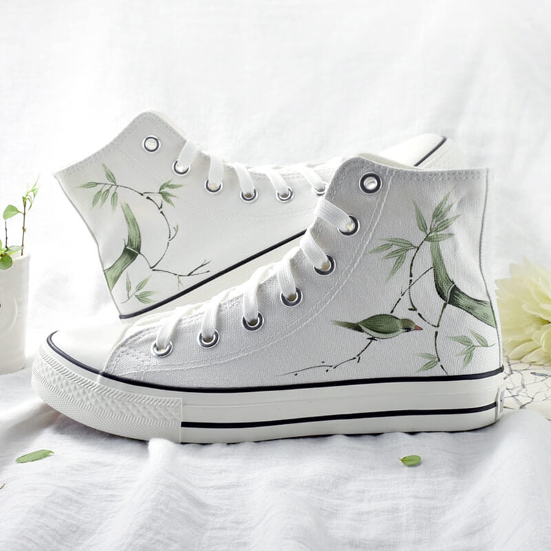 Bamboo Bird Hand Painted Shoes SE21554 – SANRENSE