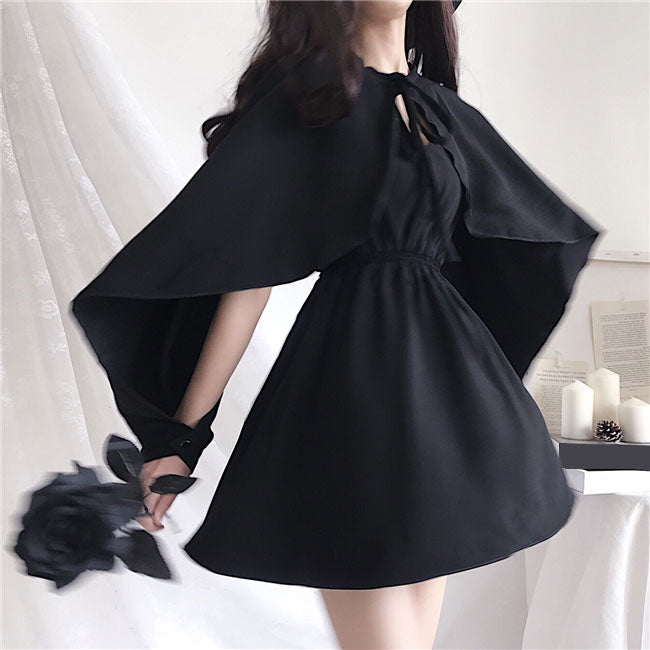 Black Cape Dress SE22456