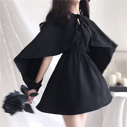 Black Cape Dress SE22456