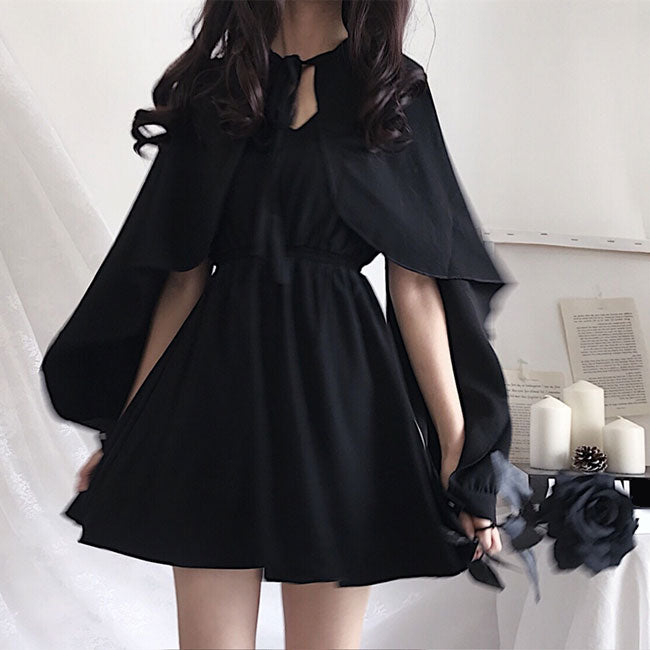 Black Cape Dress SE22456