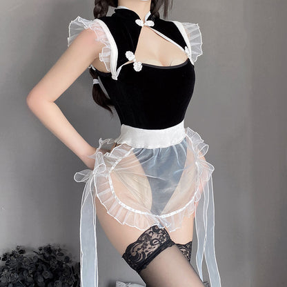 Black Cheongsam Lingerie Set SE22381