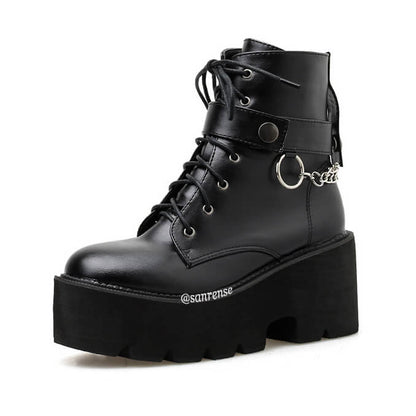 Black Heel Platform Boots SE21135