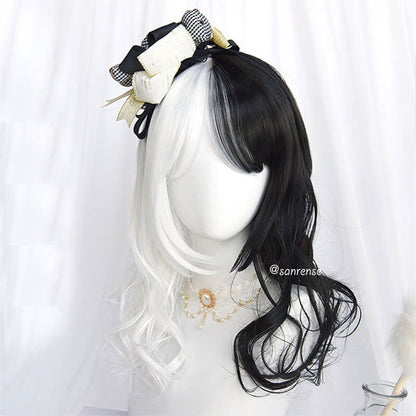 Black Mixed White Ombre Wigs SE21012