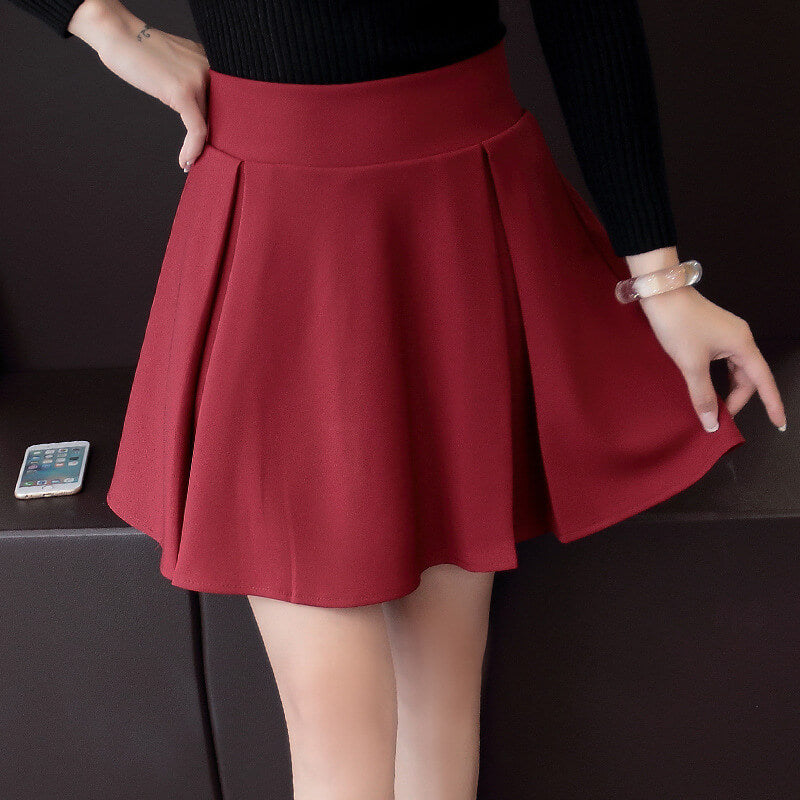 Black Red High Waist Skirt SE20420 – SANRENSE