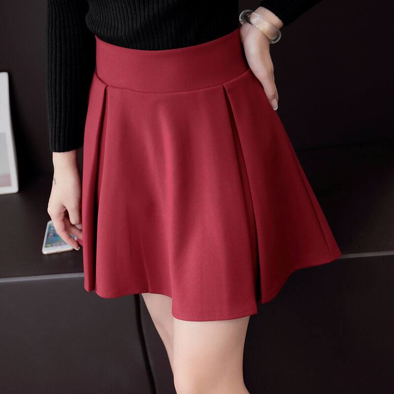 Black Red High Waist Skirt SE20420
