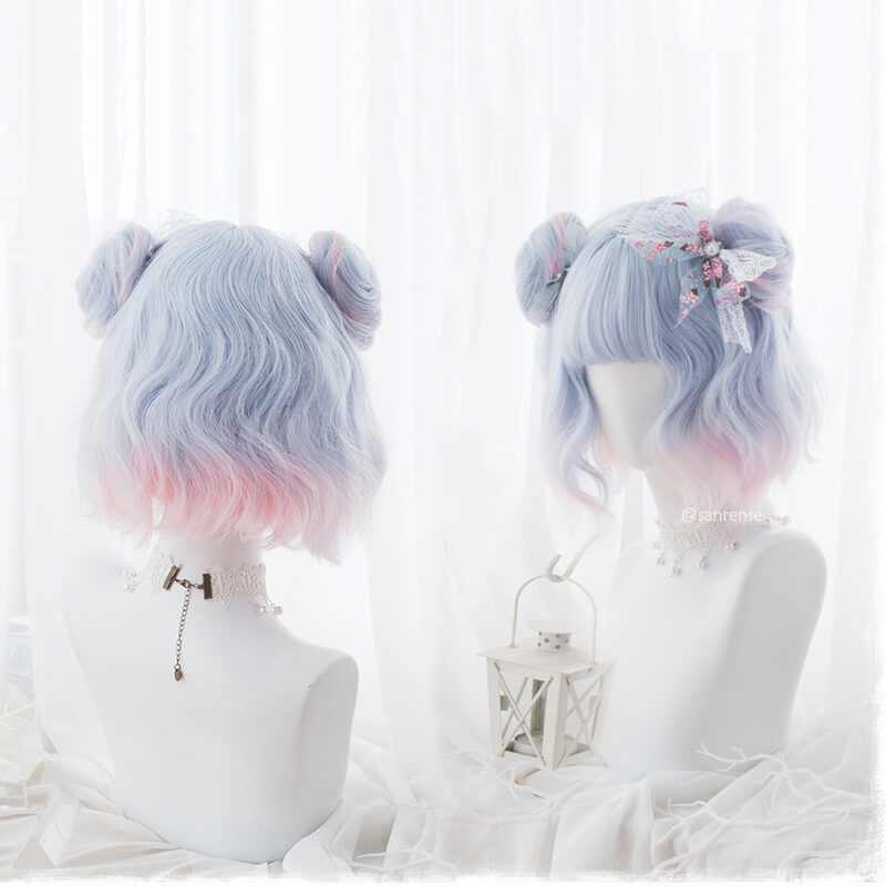 Blue Pink Ombre Short Wig SE21319