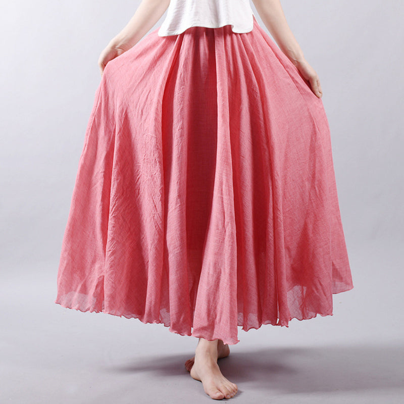 Band Cotton Linen Skirt SE20282 – SANRENSE