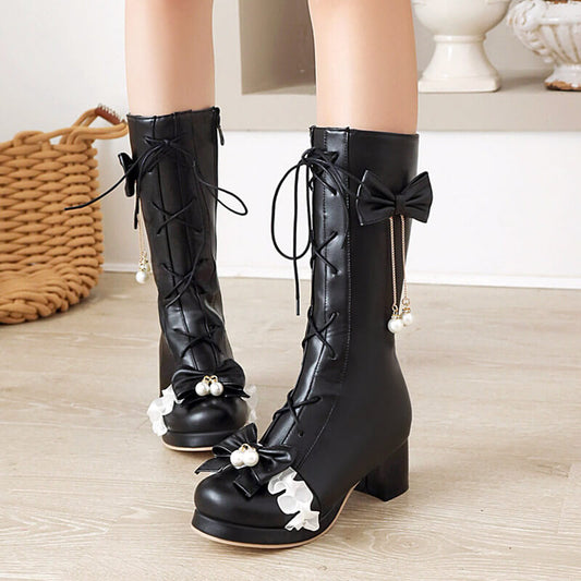 Bow Flower Boots SE21366