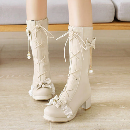 Bow Flower Boots SE21366