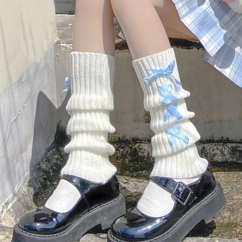 Bow Leg Warmers Knit Warm Socks SE22495