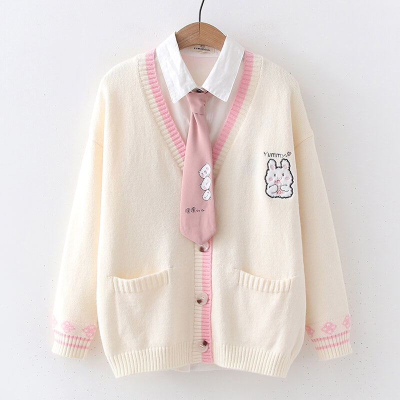 Bunny Cardigan Sweater Shirt Set SE21869 – SANRENSE
