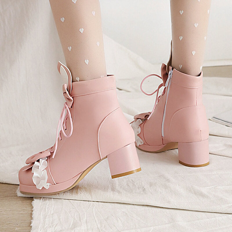 Bunny Strawberry Bow Boots SE21900