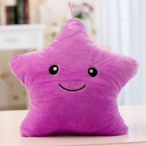 Cute colorful star luminous hold pillow