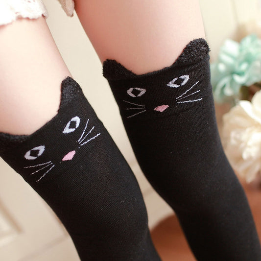 Cartoon Cat Knee Stockings SE22477