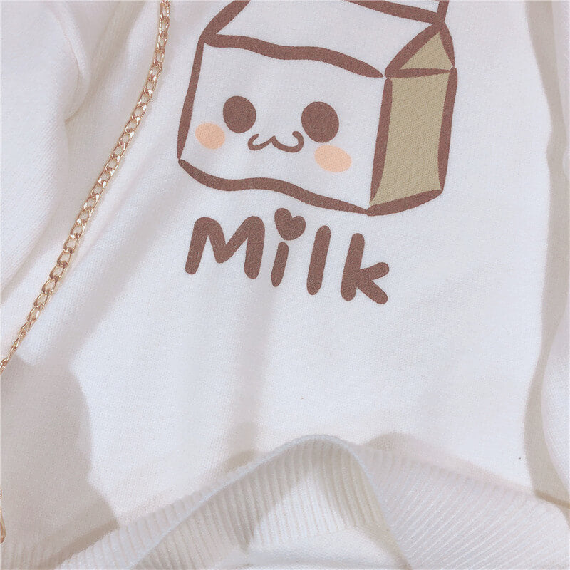 Cartoon Milk Box Sweater SE20499