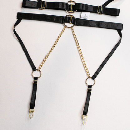 Chain Garter Strappy Lingerie Set SE22622