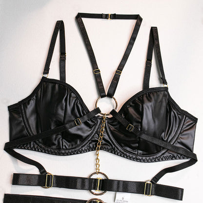 Chain Garter Strappy Lingerie Set SE22622